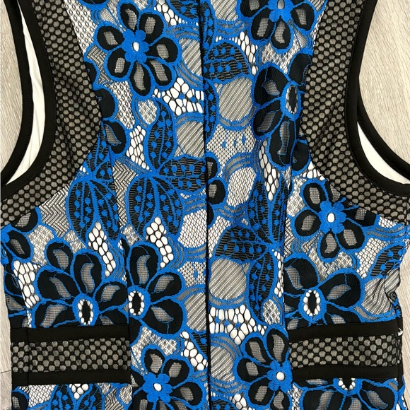 Nikibiki Black and Blue Floral Lace Midi Dress - Picture 7 of 8